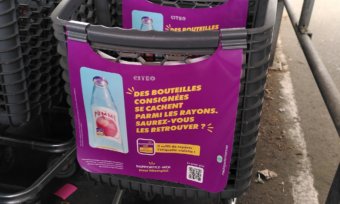 Signalétique ReUse dans un magasin participant. Crédit photo : Pauline Debrabandere
